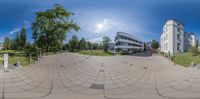 a 360 - view of the building is shown on a sunny day that's the perfect place to go