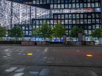 Berlin's Business District at Night: Neon Lights Illuminate the City