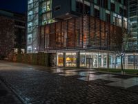 Berlin Business District: An Urban Street at Night