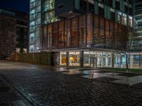 Berlin Business District: An Urban Street at Night