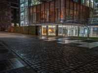 Berlin Business District: An Urban Street at Night