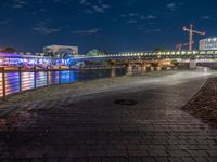 Berlin Canal Under Neon Lights