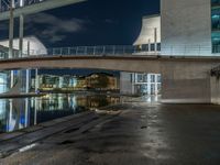 Berlin Canal: Nightscape with Modern Architecture