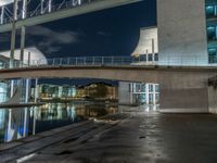 Berlin Canal: Nightscape with Modern Architecture