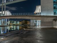 Berlin Canal: Nightscape with Modern Architecture