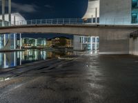 Berlin Canal: Nightscape with Modern Architecture