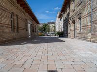 Berlin City Architecture: Classic Brick Wall in Courtyard