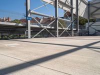 a parking garage has been placed open to let people in and around it for the summer