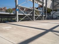 a parking garage has been placed open to let people in and around it for the summer