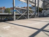 a parking garage has been placed open to let people in and around it for the summer