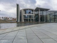 Berlin City Architecture: A River Under a Grey Sky