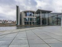 Berlin City Architecture: A River Under a Grey Sky