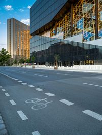 Berlin City at Dawn: Asphalt Road and Urban Landscape