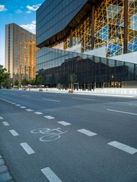 Berlin City at Dawn: Asphalt Road and Urban Landscape