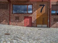 Berlin City Daytime: Courtyard with Brick Walls