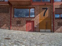 Berlin City Daytime: Courtyard with Brick Walls