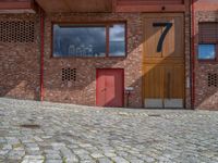 Berlin City Daytime: Courtyard with Brick Walls