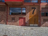 Berlin City Daytime: Courtyard with Brick Walls