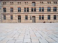 Berlin City Life: Classic Brick Wall in Urban Courtyard