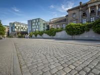 this is an image of a brick road in europe as a photograph and is easy to capture