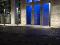 Night View of Berlin City with Modern Architecture