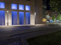 Night View of Berlin City with Modern Architecture