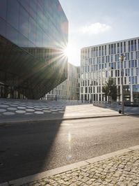 Exploring Berlin: City Road Bathed in Sunlight