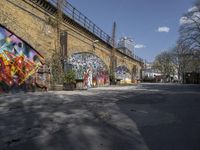 Berlin City Street with Graffiti Art and Classic Architecture