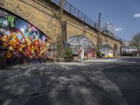 Berlin City Street with Graffiti Art and Classic Architecture