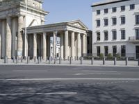 Berlin Cityscape with Ancient Roman Column 004