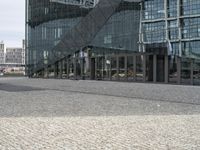 Berlin Cityscape with Modern Architecture and Cobblestone Road