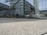 Berlin Cityscape with Modern Architecture and Cobblestone Road