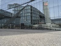 Berlin Cityscape with Modern Architecture and Cobblestone Road