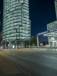 Berlin Cityscape: Night Lights in the Business District