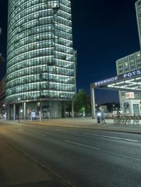 Berlin Cityscape: Night Lights in the Business District