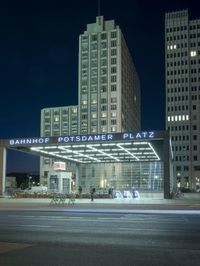 Berlin Cityscape: Night Lights in the Business District