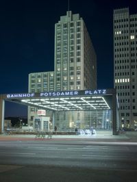 Berlin Cityscape: Night Lights in the Business District