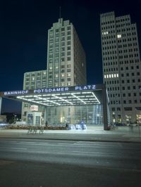Berlin Cityscape: Night Lights in the Business District
