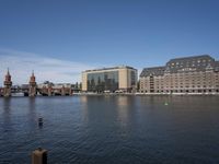 Berlin Cityscape Skyline with Water Reflection