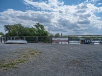 Coastal River Pier in Berlin with Gravel and Sand