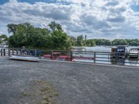 Coastal River Pier in Berlin with Gravel and Sand