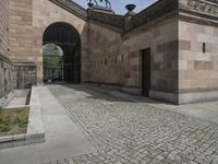 Berlin Cobblestone Walkway Facade Building 001