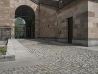 Berlin Cobblestone Walkway Facade Building 002