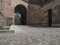 Berlin Cobblestone Walkway Facade Building