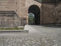 Berlin Cobblestone Walkway Facade Building