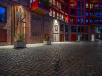 Berlin Courtyard: Modern Architecture by Night