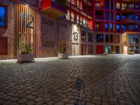 Berlin Courtyard: Modern Architecture by Night