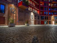 Berlin Courtyard: Modern Architecture by Night