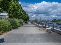 Berlin's European City: A River Jetty under Clouds