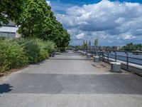 Berlin's European City: A River Jetty under Clouds